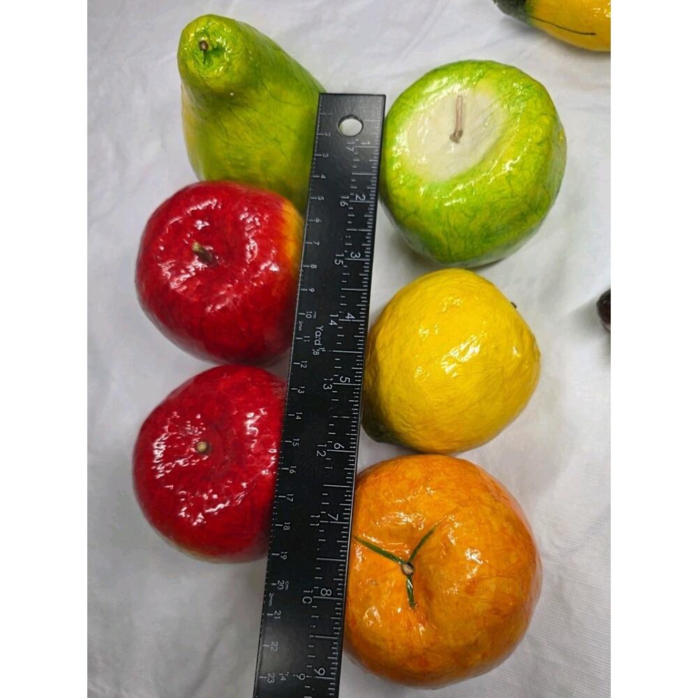 Vintage Paper Mache Fruit Decorative Folk Art Hand Crafted Apple Grapes 11 pc - Picture 12 of 15